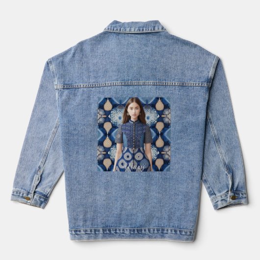AI Art Denim Dress Image auf Denim Jacket Jeansjacke (Rückseite)