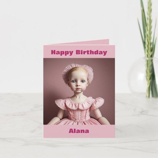 AI Art Doll Happy Birthday Card Karte (Vorderseite)