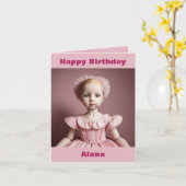 AI Art Doll Happy Birthday Card Karte (Gelbe Blume)
