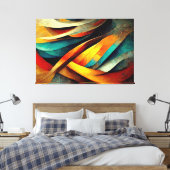 AI Art Gallery™ - Abstrakte KI-Kunst: Der Anfang Leinwanddruck (Insitu (Schlafzimmer))