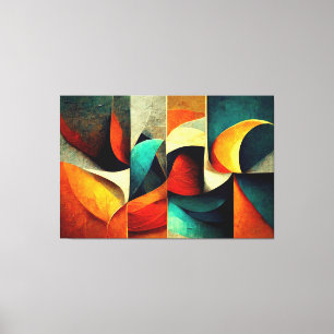 AI Art Gallery™ Abstrakte KI Kunst: Die Welle Leinwanddruck