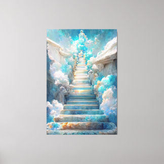 AI Art Gallery™ - Treppe zum Himmel: Der Glaube Leinwanddruck