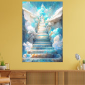 AI Art Gallery™ - Treppe zum Himmel: Der Glaube Leinwanddruck (Insitu (Wohnzimmer))