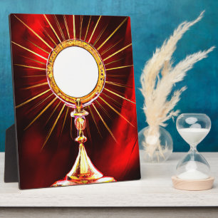 AI Art gesegnet Sacrament Host in einem Monstranz Fotoplatte