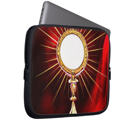 AI Art gesegnet Sacrament Host in einem Monstranz  Laptopschutzhülle (Vorne Rechts)