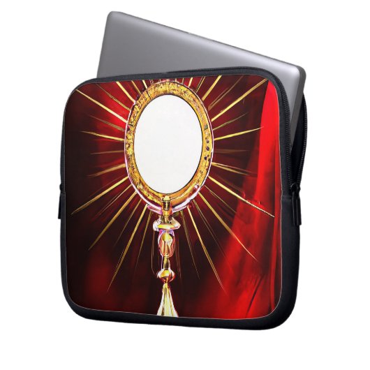AI Art gesegnet Sacrament Host in einem Monstranz  Laptopschutzhülle (Vorderseite Links)