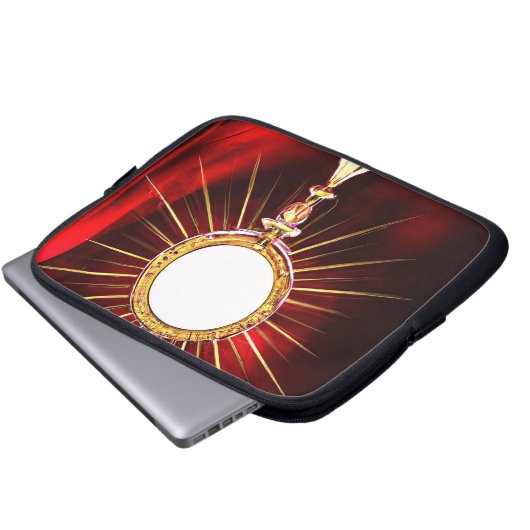 AI Art gesegnet Sacrament Host in einem Monstranz  Laptopschutzhülle (Vorne Knopf)