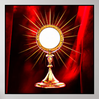 AI Art gesegnet Sacrament Host in einem Monstranz Poster