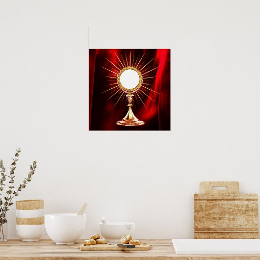 AI Art gesegnet Sacrament Host in einem Monstranz  Poster (Küche)