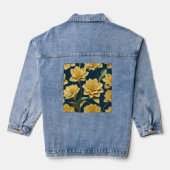 AI Art Gold Dahlia Blume Denim Jacket Jeansjacke (Rückseite)