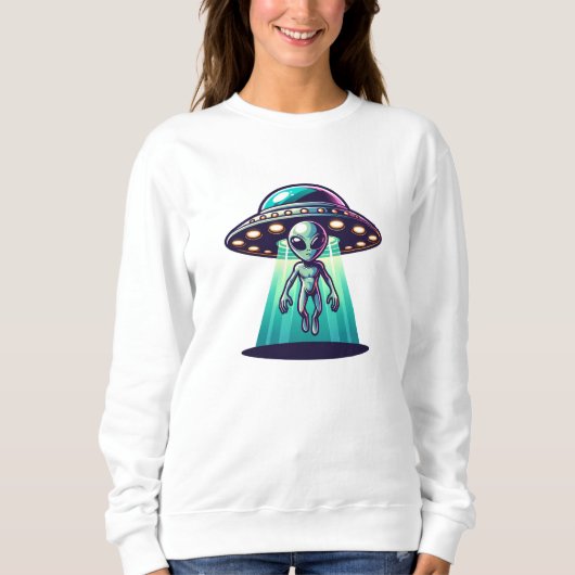 Ai Art mit UFO Eine Alien Sweatshirt (Vorderseite)