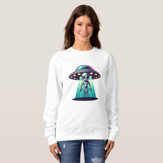 Ai Art mit UFO Eine Alien Sweatshirt (Vorne ganz)