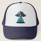 Ai Art mit UFO Eine Alien Truckerkappe (Vorderseite)