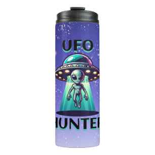 Ai Art mit UFO Eine Alien   UFO Hunter Thermosbecher