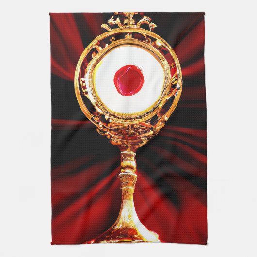 AI Art of A Eucharistic Miracle Geschirrtuch (Vertikal)