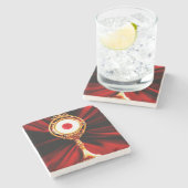 AI Art of A Eucharistic Miracle Steinuntersetzer (Seitenansicht)