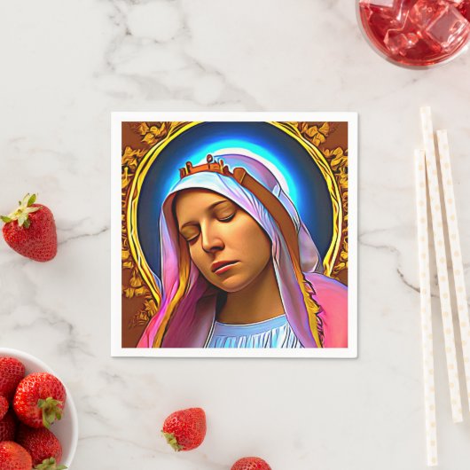 AI Art of the Seglied Jungfrau Mary Serviette (Beispiel)