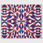 AI Art Red White & Blue Patriotic American Pattern Geschenkpapier (Flach)