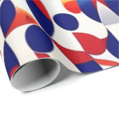 AI Art Red White & Blue Patriotic American Pattern Geschenkpapier (Rolleneckpunkt)