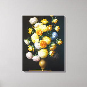 AI Art - Schöne Blumenarrangements: Stillleben Leinwanddruck