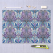 AI Art Silver Blue Lavender Türkis Seidenpapier (Handwerk)