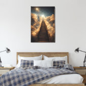 AI Art - Treppe zum Himmel: Durch den Sturm Leinwanddruck (Insitu (Schlafzimmer))