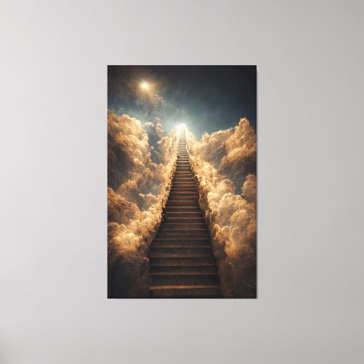 AI Art - Treppe zum Himmel: Durch den Sturm Leinwanddruck (Vorderseite)