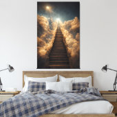 AI Art - Treppe zum Himmel: Durch den Sturm Leinwanddruck (Insitu (Schlafzimmer))
