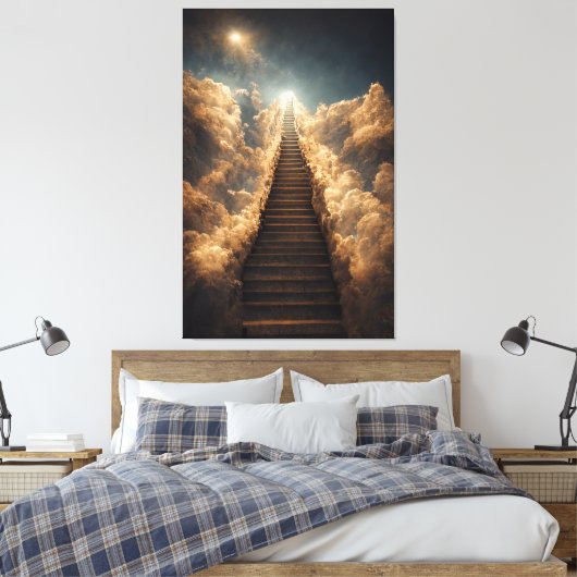 AI Art - Treppe zum Himmel: Durch den Sturm Leinwanddruck (Insitu (Schlafzimmer))