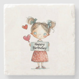 AI Art Untersetzer: Whimsical Child Portraits Steinuntersetzer