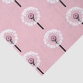 AI Art White Dandelns Pink Tissue Paper Seidenpapier (Ausschnitt)
