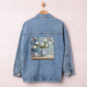 AI Art White Magnolia Blume Denim Jacket Jeansjacke (Hangar)