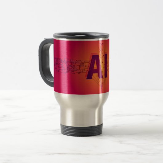 AI Artificial Intelligence Travel Mug Reisebecher (Vorderseite Links)