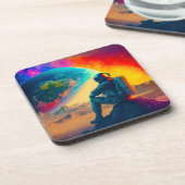 Ai Astronaut Getränkeuntersetzer (Linke Seite)