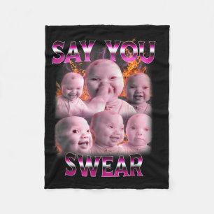 Ai Baby Meme Lustig Lachend Sagst Du Schwörst Retr Fleecedecke