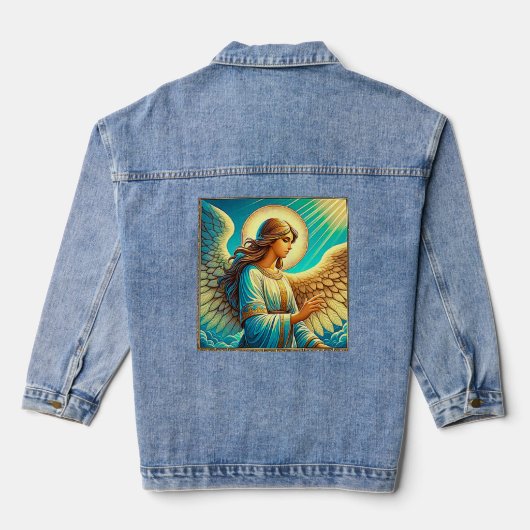 AI Beautiful Angel Expressionist Effect Jeansjacke (Rückseite)