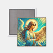 AI Beautiful Angel Expressionist Effect Magnet (Vorderseite/Rückseite)