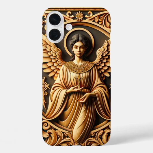 AI Beautiful Woodworked Angel Case-Mate iPhone Hülle (Rückseite)