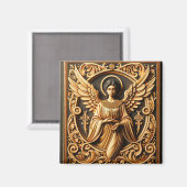 AI Beautiful Woodworked Angel Magnet (Vorderseite/Rückseite)