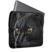 AI Black Cat mit gelben Augen Laptopschutzhülle (Vorne Rechts)