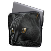 AI Black Cat mit gelben Augen Laptopschutzhülle (Vorderseite Links)