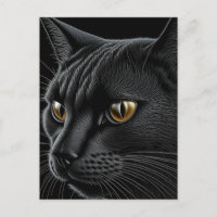 AI Black Cat mit gelben Augen