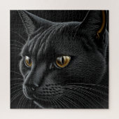 AI Black Cat mit gelben Augen Puzzle (Vertikal)