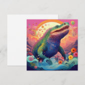 AI-Blume-Alligator Feiertagskarte (Vorne/Hinten)