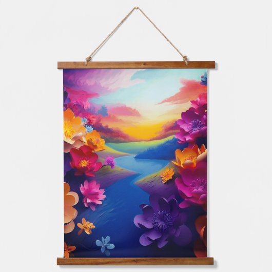 Ai Blume Design Wandteppich Mit Holzrahmen (Vorderseite)