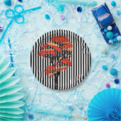 AI-Blume-Tree auf schwarzem und weißem vertikalen Pappteller (Party)