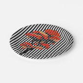 AI-Blume-Tree auf schwarzem und weißem vertikalen  Pappteller (Schrägansicht)