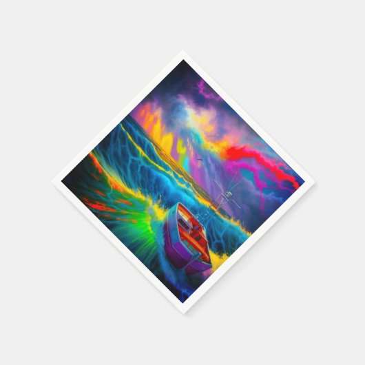 Ai Boat Scene Serviette (Ecke)