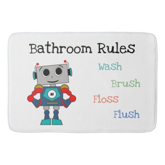 AI-Bot Robot Bademantelregeln für Kinder Badematte (Vorderseite)