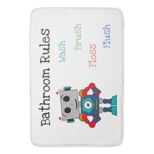 AI-Bot Robot Bademantelregeln für Kinder Badematte (Vorderseite Vertikal)